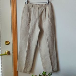 Liz Claiborne Linen High Rise Pleated Trousers
